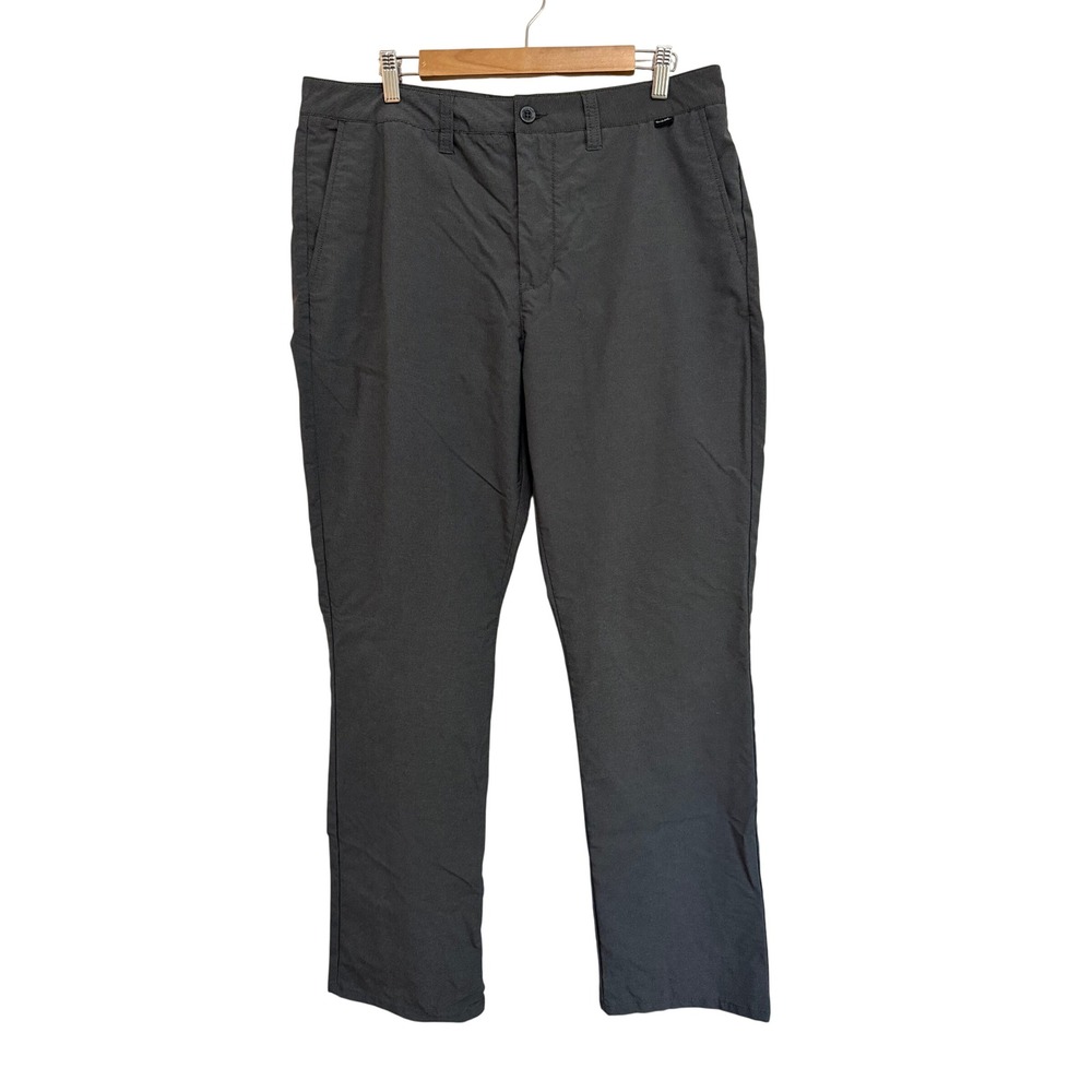 TravisMathew Men Chino Pants 36 Dark Grey Stretch Golf Performance Techwear Prep